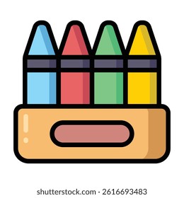 Simple Crayon colorful icon. The icon can be used for websites, print templates, presentation templates, illustrations, etc