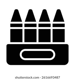 Simple Crayon glyph icon. The icon can be used for websites, print templates, presentation templates, illustrations, etc