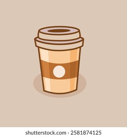 simple cream colored coffee drink cup illustration icon image