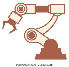 Simple cream colored industrial robot arm