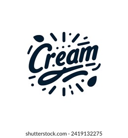 simple cream lettering vector illustration template design