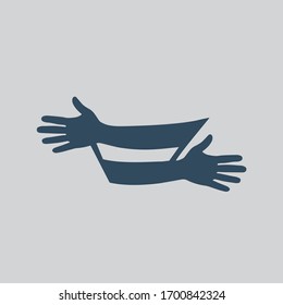 Simple creating hug drawing. Vector illustration