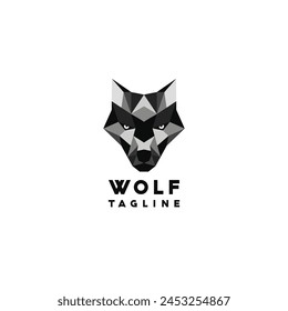 Einfache und kreative abstrakte geometrische Schwarze Wolf Kopf Logo Symbol Design Vorlage Flache Stil Vektorgrafik