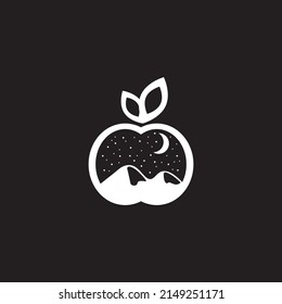 Ilustración de diseño de logotipo de manzana creativa simple