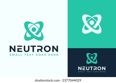 Simple Creative Atom Neutron Proton Electron Nuclear Core Molecule Logo Design Branding Template