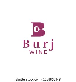 Simple Creative B Letter Wine Logo Design Idea