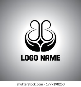 Simple Creative BB Flower with Care Symbol logo design concept suitable for company logo, print, digital, icon, apps, and other marketing material purpose