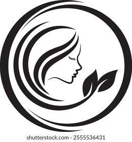 Simple and creative beauty skin care logo design vector Woman face logo design vector illustration. Woman face suitable for beauty and cosmetic company logos.