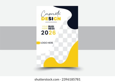 Simple creative book cover design for business with geometric shapes in A4 size 