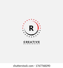 simple creative business R logo letter in black and red design concept.