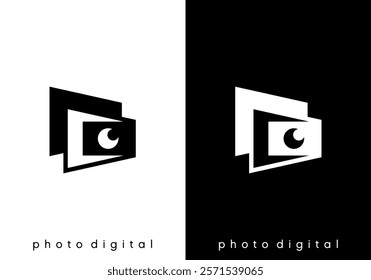simple creative camera photography logo vector design