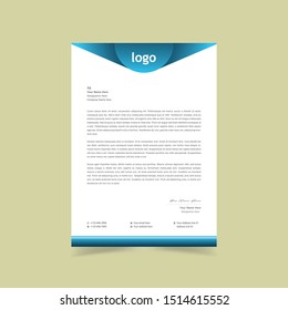 Simple creative & Clean blue Color Vector Letter Head Template with standard sizes. corporate identity letterhead
