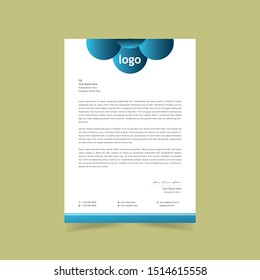 Simple creative & Clean blue Color Vector Letter Head Template with standard sizes. corporate identity letterhead
