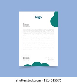 Simple creative & Clean blue Color Vector Letter Head Template with standard sizes. corporate identity letterhead