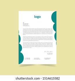 Simple creative & Clean blue Color Vector Letter Head Template with standard sizes. corporate identity letterhead