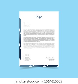 Simple creative & Clean blue Color Vector Letter Head Template with standard sizes. corporate identity letterhead