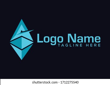 Simple, Creative and Clean letter A Ethereum logo Design for Print, Digital, Banner, Icon, Apps, print T-Shirts and Other Marketing Material Purpose