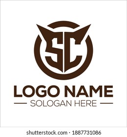Simple, Creative and Clean SC Circle logo Design for Print, Digital, Banner, Icon, print T-Shirts, and Other Marketing Material Purpose  