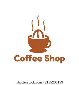 simple and creative coffee cup logo design