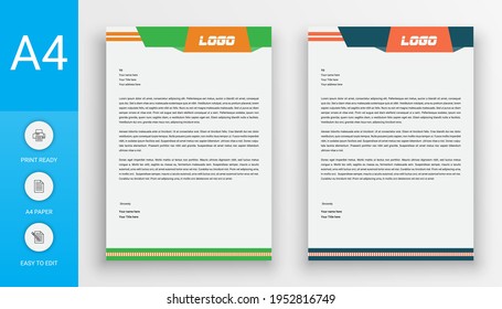 Simple creative Colorful and Modern abstract letter head business templates for your project. clean design and Vector illustration.