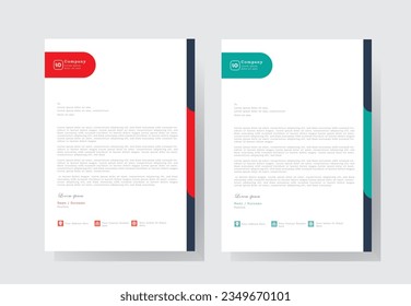Simple creative Colorful and Modern abstract letter head business templates for your project.clean design and Vector illustration, letterhead tempalte with red and blue