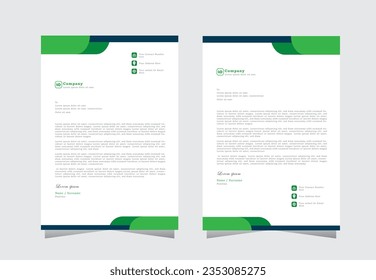 Simple creative Colorful and Modern abstract letter head business templates for your project.clean design and Vector illustration, letterhead tempalte with green color