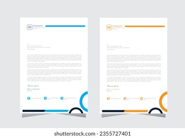 Simple creative colorful and modern abstract letterhead business templates for your project. clean design and Vector illustration, letterhead tempalte with light blue and yellow