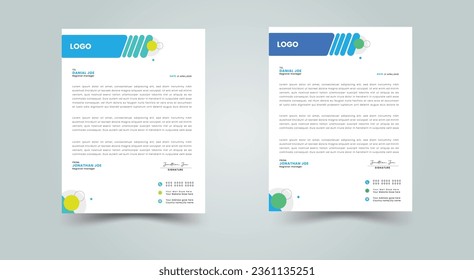 Simple creative Colorful and Modern abstract letter head business templates for your project.clean design and Vector illustration