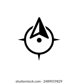 Simple and Creative Compass logo, North icon Design Template. Arrow Compass Icon Vector Logo Template. Direction button. Navigation icon.