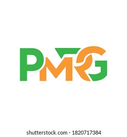 Concepto de diseño simple y creativo de PMRG adecuado para el logotipo de la empresa, impresión, digital, icono, aplicaciones y otros fines de marketing
