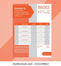 Simple and creative corporate invoice template design