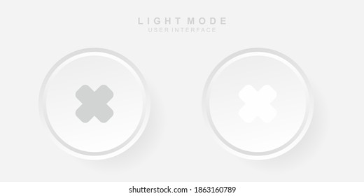 Simple Creative Cross User Interface in Neumorphism Design. Simple modern and minimalist. Smooth and soft 3D user interface. LIght mode. For website or apps design. Icon Cross Vector Illustration.