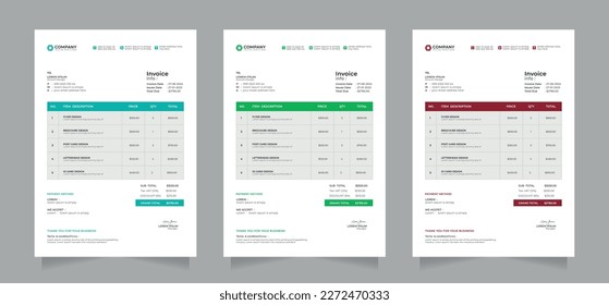Simple and creative design invoice templates.