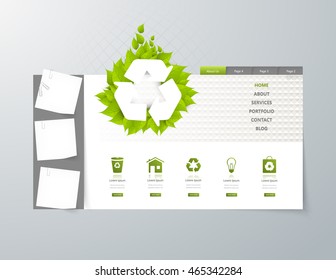 Simple Creative Eco Website Temnplate Design. Vector Eps 10 illustration.