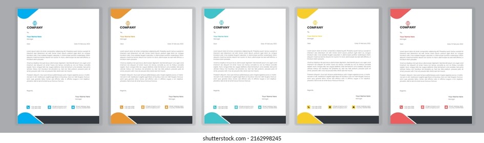 Simple creative Editable Modern Abstract  Professional letterhead design vector illustration template with 4 color