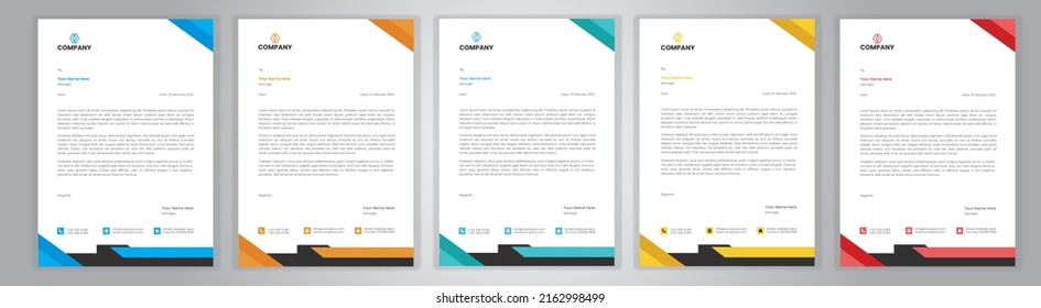Simple creative Editable Modern Abstract  Professional letterhead design vector illustration template with 4 color