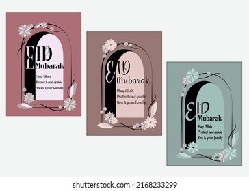 Simple and Creative Eid Greeting Card design. Vector illustration