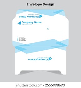 Simple and Creative Envelope design template, flat lay design