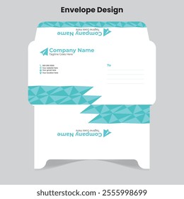 Simple and Creative Envelope design template, flat lay design