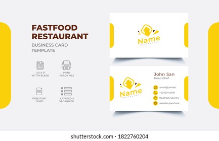 Simple & Creative Fast food Restaurant Business Card Template