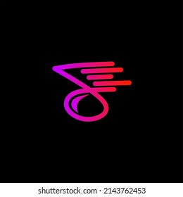 simple and creative fast music logo