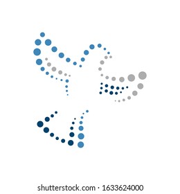 simple creative flying dove logo design vector template