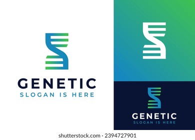 Simple Creative Genetic DNA Helix Biology Science Research Logo Design Branding Template