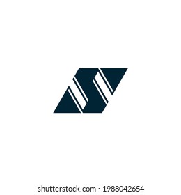 Simple creative geometric letter S characters collection