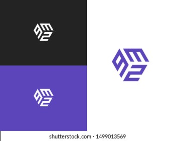 Simple creative geometric sign. Combined number 932, vector element of the icon template. Set of numbers can be used as a city birthday or as a sports number for competitions. Emblem for your design.
