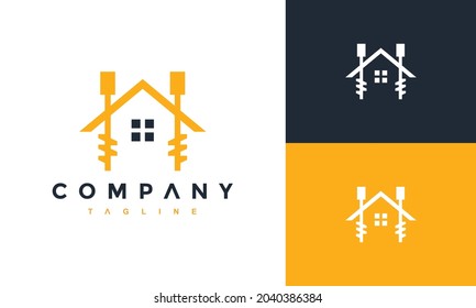 simple creative home drill logo
