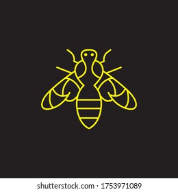 diseño de logotipo minimalista de abeja creativa simple en estilo de arte en línea