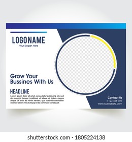 Simple Creative Horizontal Flyer Business Template Vector