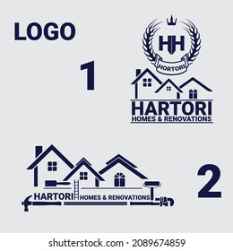 Einfaches Logo für Kreativhausgruppen-Design Premium Vektor