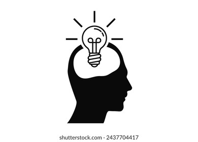 Simple Creative ideas with light bulb concept icon vector. Ideas icon.